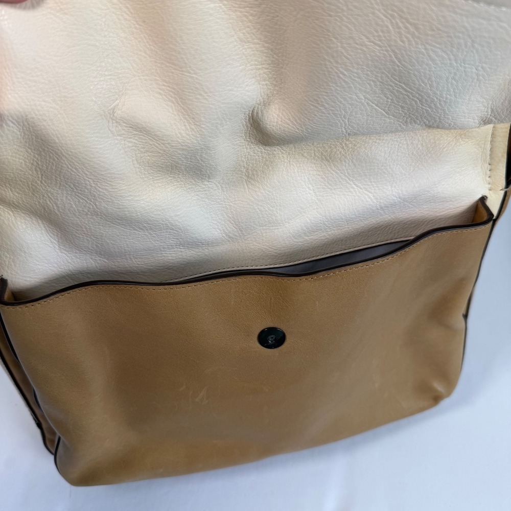 Reed Krakoff Boxer Tote Bag Leather Tan Ivory Satchel Snake Tag Purse - Picture 3 of 9